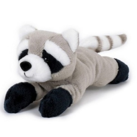 Plush grey raccoon cuddle toy 13 cm