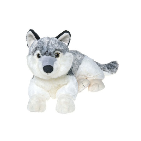 Pluche grijze Wolf knuffel van 48 cm
