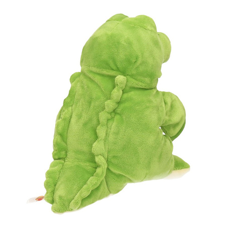 Plush green crocodile hand puppet 30 cm cuddle toy