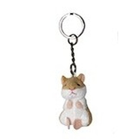 Plush hamster soft toy key ring 6 cm