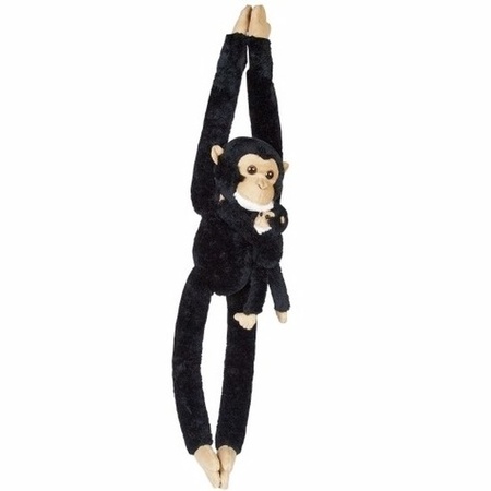 Plush chimpanzee with baby toy 84 cm