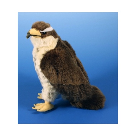 Pluche havik knuffel - bruin/wit - 23 cm - roofvogel