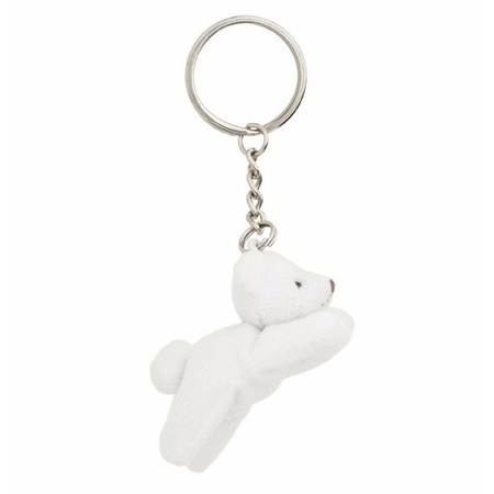 Pluche sleutelhanger ijsbeer knuffel 6 cm