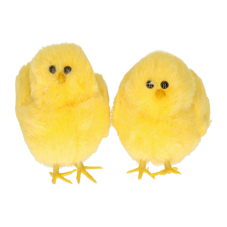 Pluche kip knuffel - 23 cm - multi kleuren - met 2x gele kuikens 9 cm - kippen familie