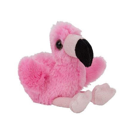 Plush soft toy flamingo 13 cm with an A5-size Happy Birthday postcard