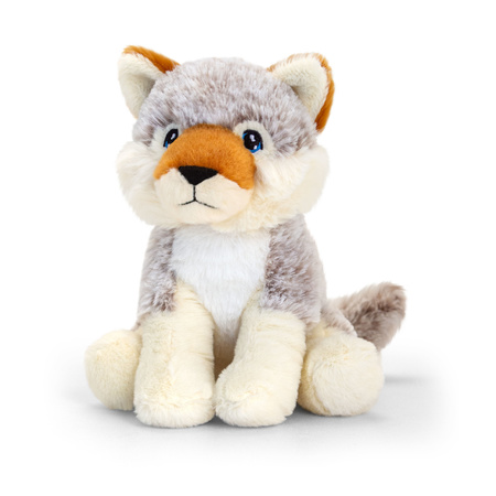 Soft toy combi-set animals grey wolf and brown bear 25 cm