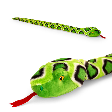 Keel Toys - Pluche knuffel dieren set van 2x slangen rood en groen 100 cm