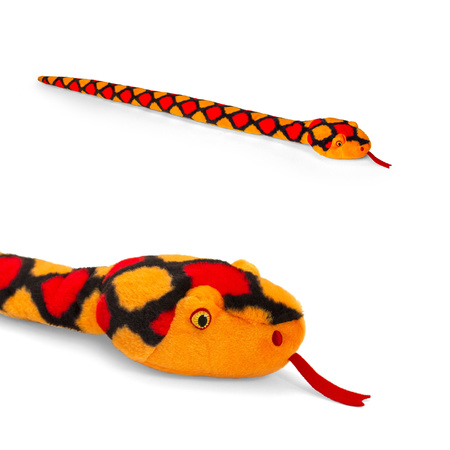 Keel Toys - Pluche knuffel dieren set van 2x slangen rood en groen 100 cm