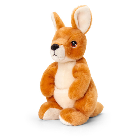 Soft toy animal wallaby kangaroo - brown - 20 cm