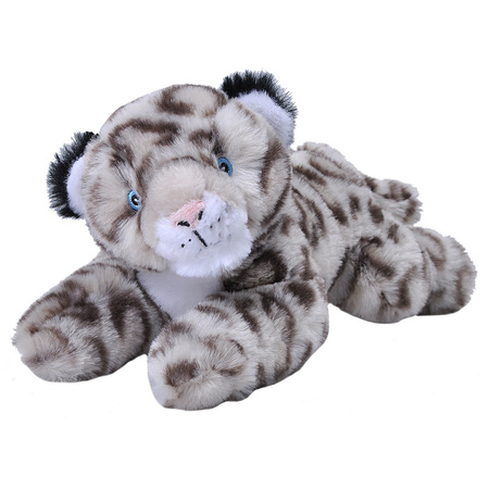 Pluche knuffel dieren Eco-kins sneeuw luipaard/panter van 25 cm
