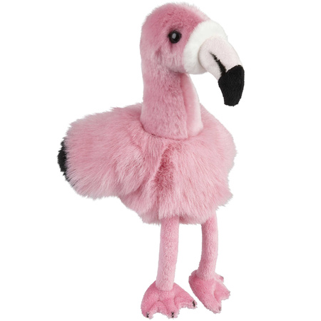 Knuffeldieren set papegaai en flamingo pluche knuffels 18 cm