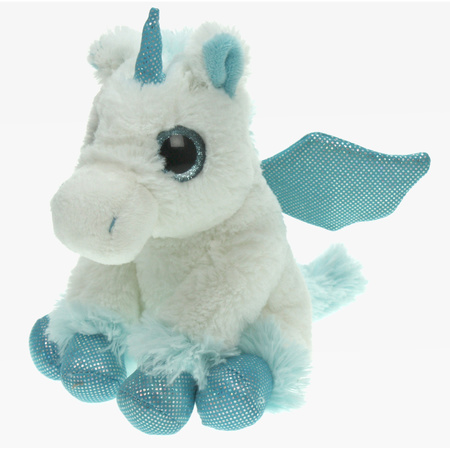 Soft toy animals white/blue Unicorn 20 cm