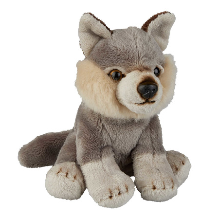 Forrest animals soft toys 2x - Deer and Wolf 15 cm