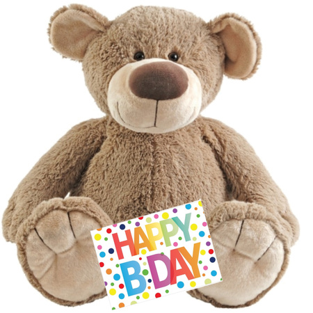 Plush soft toy Happy Horse bear 70 cm with an A5 Happy Birthday postcard