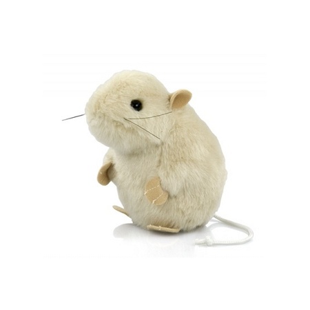 Plush soft toy white mouse 13 cm