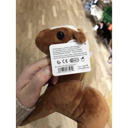 Plush soft toy brown horse 20 cm