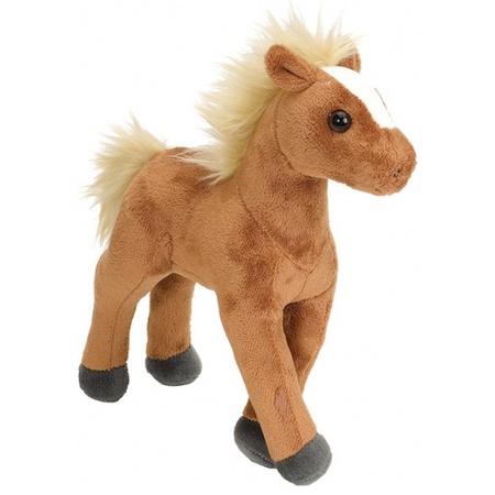 Plush soft toy brown horse 20 cm