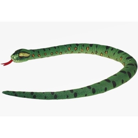 Pluche knuffel knuffeldier slang groen 150 cm