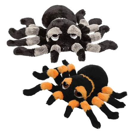 Suki gifts Pluche knuffel spinnen 2x stuks - tarantulas - 22 cm - speelgoed