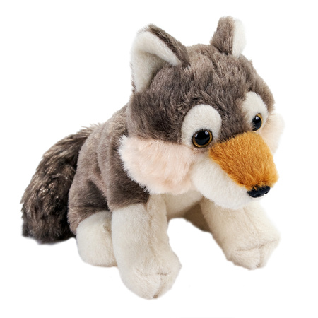 Soft toy animals Grey wolf 13 cm