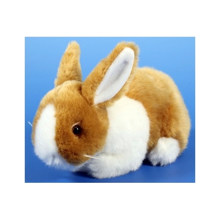 Plush rabbit brown/white 20 cm