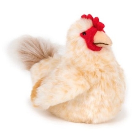 Plush light brown chicken cuddle toy 23 cm