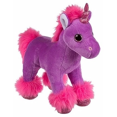 Plush purple unicorn toy 18 cm