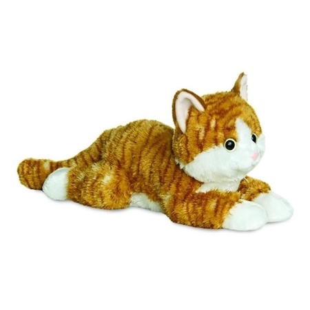 Plush soft toy cat red 30 cm with an A5-size Happy Birthday postcard