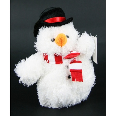 Kerst kadomok met pluche sneeuwpop
