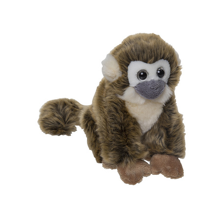 Apen serie zachte pluche knuffels 2x stuks - Maki aap en Squirrel aap van 18 cm