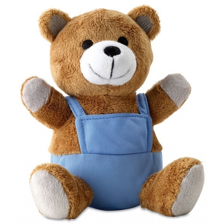 Plush bear with blue outfit 16 cm