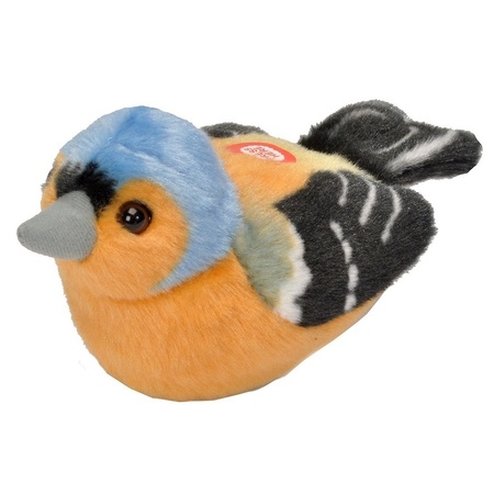 Plush finch bird cuddle/soft toy 13 cm with sound
