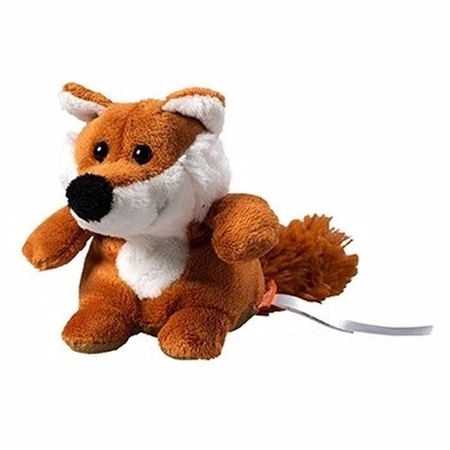 Plush fox cuddly toy 11 cm with a writeable label
