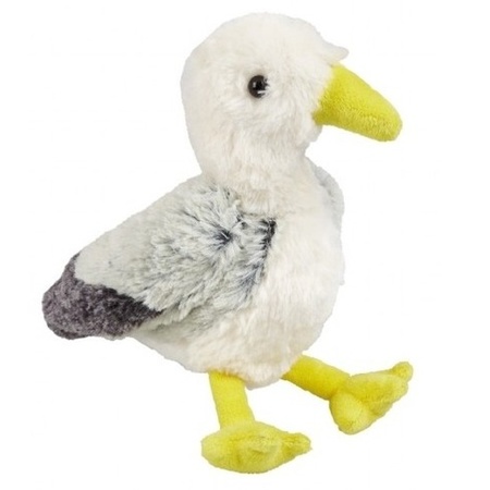 Plush white/grey seagull cuddle toy 20 cm