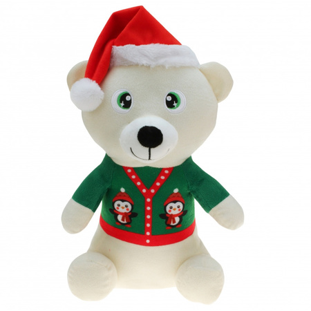 Witte beren knuffelbeer 30 cm kerstknuffels speelgoed