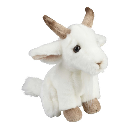 Plush white goat cuddle toy 18 cm