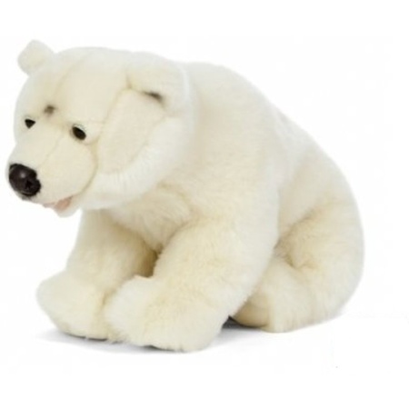 Plush white polar bear cuddle toy 61 cm