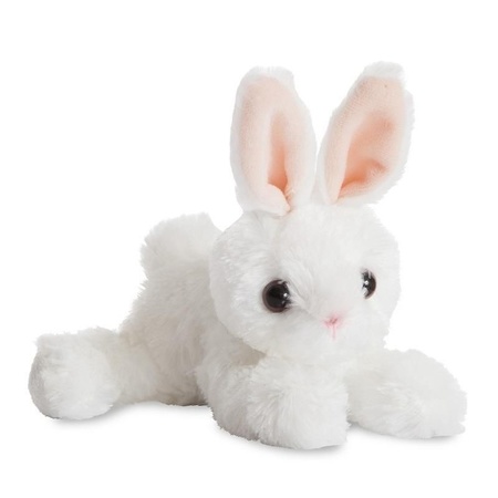 Plush white bunny/haze cuddle toy 20 cm