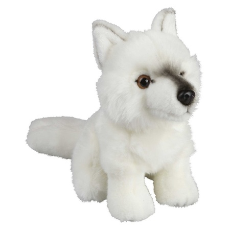 Plush white arctic wolf cuddle toy 18 cm