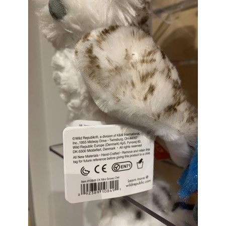 Plush white snowy owl cuddle toy 15 cm
