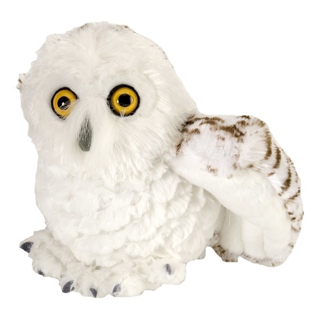 Plush white snowy owl cuddle toy 15 cm
