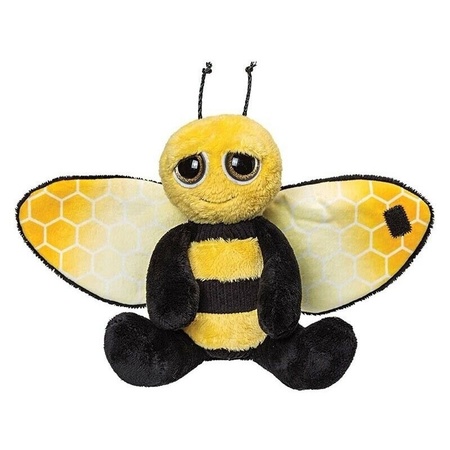Plush black/yellow bee cuddle toy 18 cm
