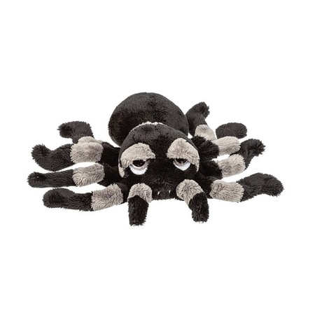 Plush black/grey spider cuddle toy 13 cm