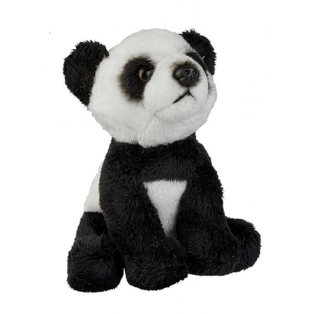 Plush black/white panda bear cuddle toy 15 cm