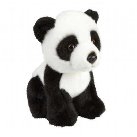 Plush black/white panda bear cuddle toy 18 cm