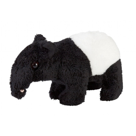 Plush black/white tapir cuddle toy 15 cm