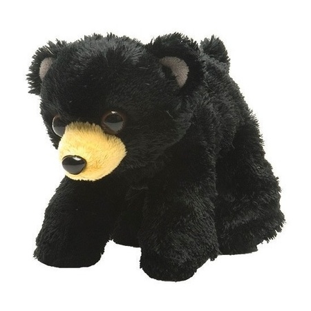 Plush black bear cuddle toy 18 cm