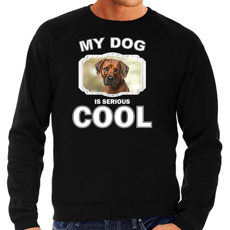Honden liefhebber trui / sweater Rhodesische pronkrug  my dog is serious cool zwart voor heren