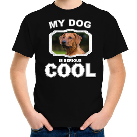 Rhodesian ridgeback dog t-shirt my dog is serious cool black for children