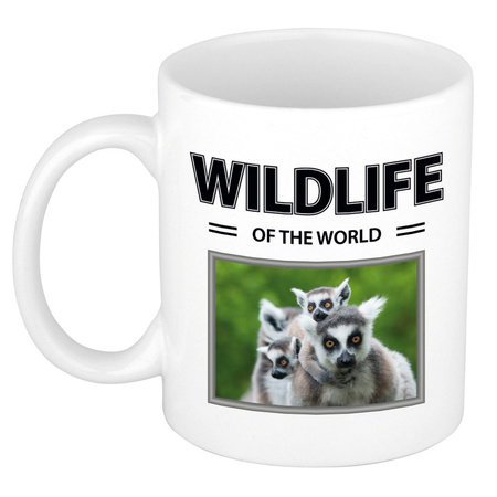 Animal photo mug Ring-tailed lemurs wildlife of the world 300 ml